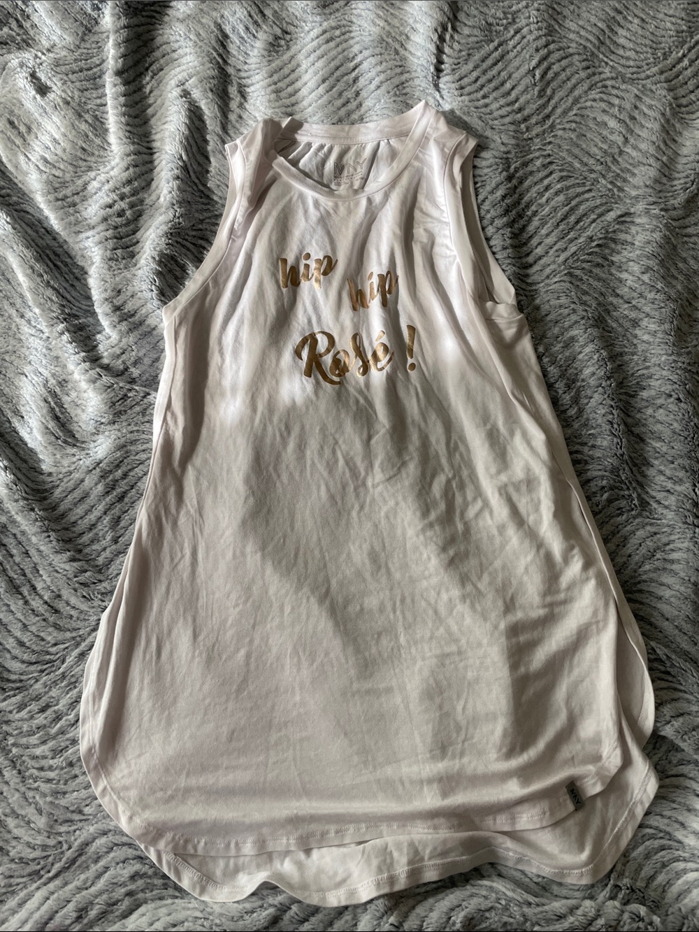 Marc New York Cream Tank with Gold Foil 'Hip Hip Rosé'